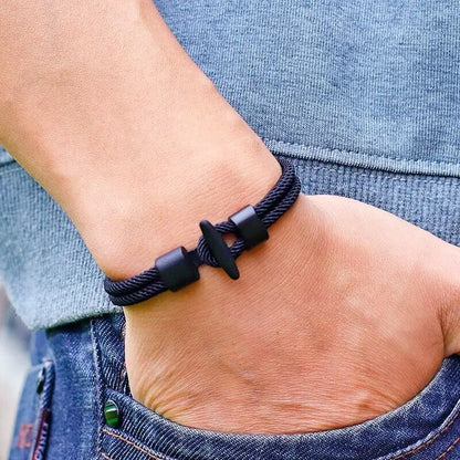 Pulseira Masculina em Corda – Estilo Hip Hop, Aventura e Atitude Viking