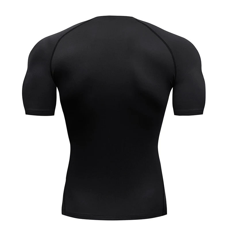 Camiseta Masculina de Compressão Esportiva – Secagem Rápida e Ajuste Segunda Pele
