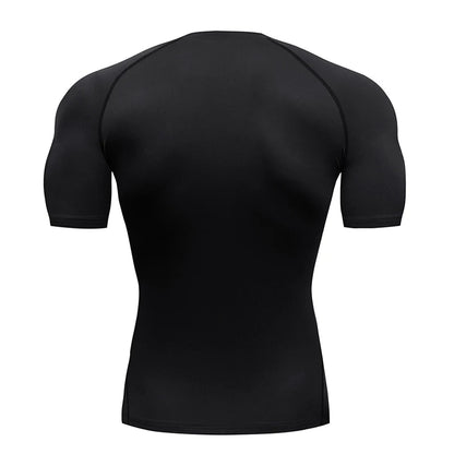 Camiseta Masculina de Compressão Esportiva – Secagem Rápida e Ajuste Segunda Pele