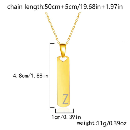 Colar Barra com Inicial (A–Z) em Aço Inoxidável – Estilo, Personalidade e Elegância