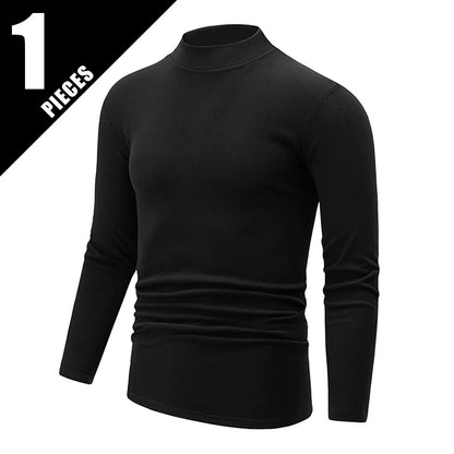 Camiseta Masculina Manga Longa Gola Semi Alta – Base Fashion para Outono e Inverno