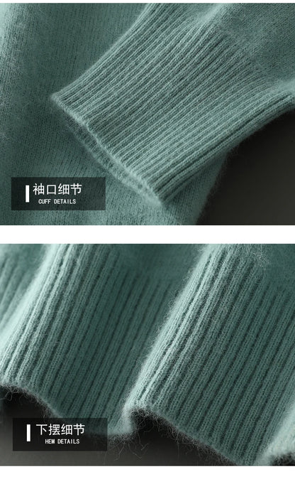 Suéter Masculino 100% Cashmere de Mink com Decote V – Luxo, Conforto e Aquecimento Superior