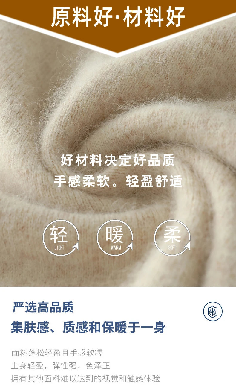 Suéter Masculino 100% Cashmere de Mink com Decote V – Luxo, Conforto e Aquecimento Superior