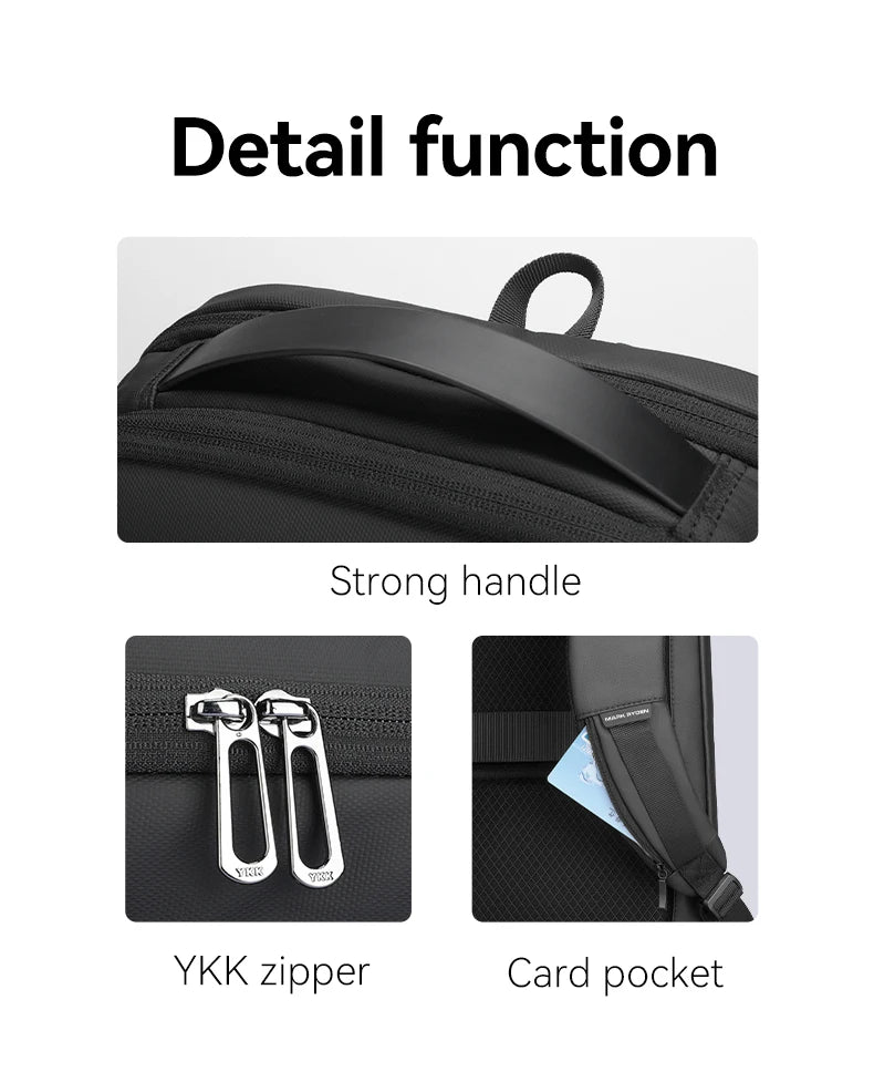 Mochila Slim para Notebook MARK RYDEN – Business Minimalista com Zíper YKK e USB