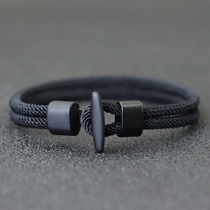 Pulseira Masculina em Corda – Estilo Hip Hop, Aventura e Atitude Viking