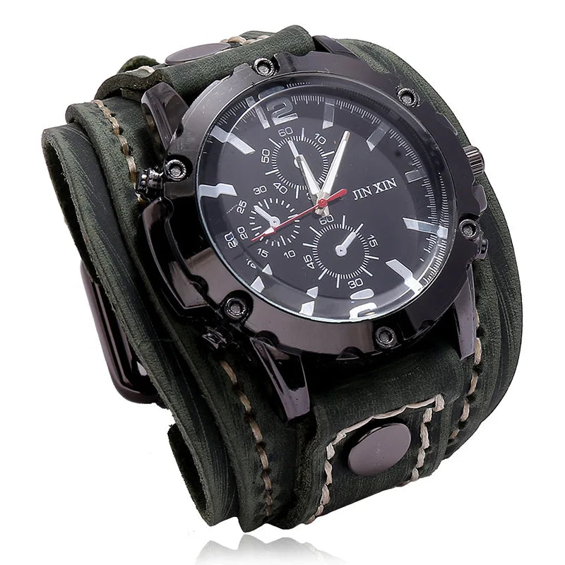 Relógio Masculino Quartz 2024 – Estilo Punk com Pulseira