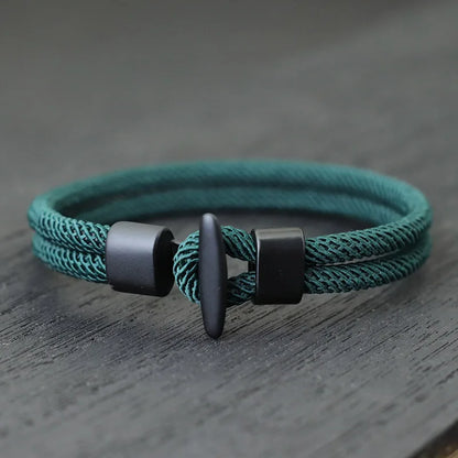 Pulseira Masculina em Corda – Estilo Hip Hop, Aventura e Atitude Viking